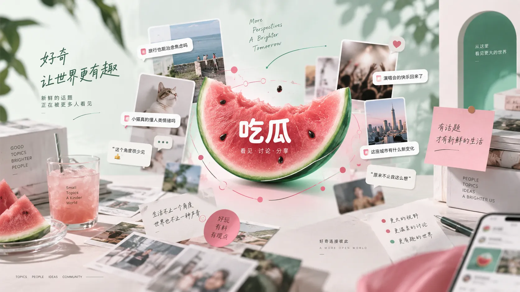 吃瓜热点与娱乐资讯主题视觉